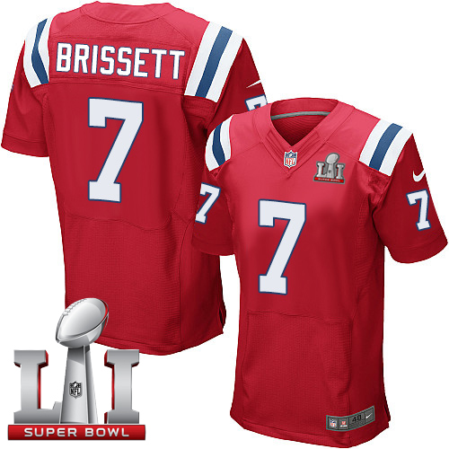 Nike Patriots #7 Jacoby Brissett Red Alternate Super Bowl LI 51 Elite Jersey