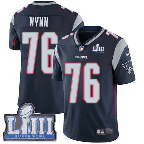 Nike Patriots #76 Isaiah Wynn Navy Blue Team Color Super Bowl LIII Bound Youth Stitched NFL Vapor Untouchable Limited Jersey