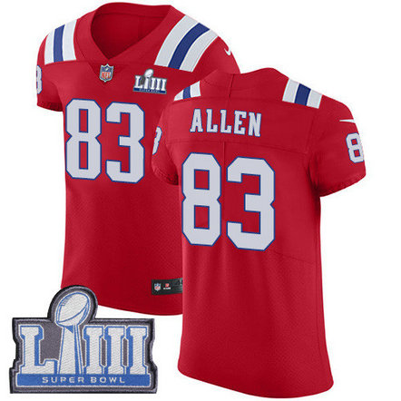 Nike Patriots #83 Dwayne Allen Red Alternate Super Bowl LIII Bound Men's Stitched NFL Vapor Untouchable Elite Jersey