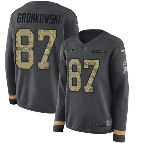 Nike Patriots #87 Rob Gronkowski Anthracite Salute to Service