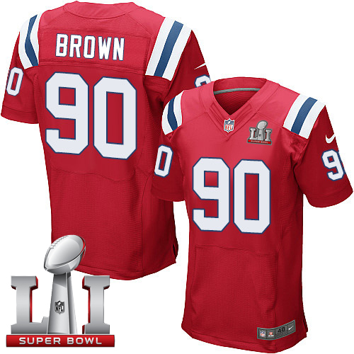 Nike Patriots #90 Malcom Brown Red Alternate Super Bowl LI 51 Elite Jersey