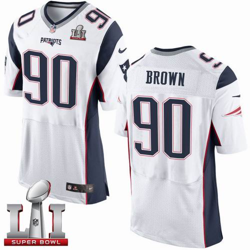Nike Patriots #90 Malcom Brown White Super Bowl LI 51 New Elite Jersey