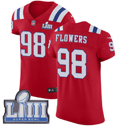 Nike Patriots #98 Trey Flowers Red Alternate Super Bowl LIII Bound Men's Stitched NFL Vapor Untouchable Elite Jersey