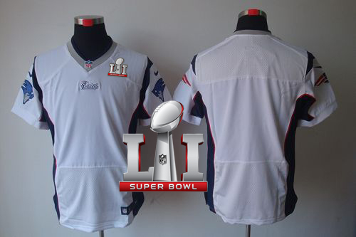 Nike Patriots Blank White Super Bowl LI 51 Elite Jersey