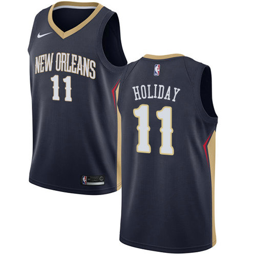 Nike Pelicans #11 Jrue Holiday Navy NBA Swingman Icon Edition Jersey