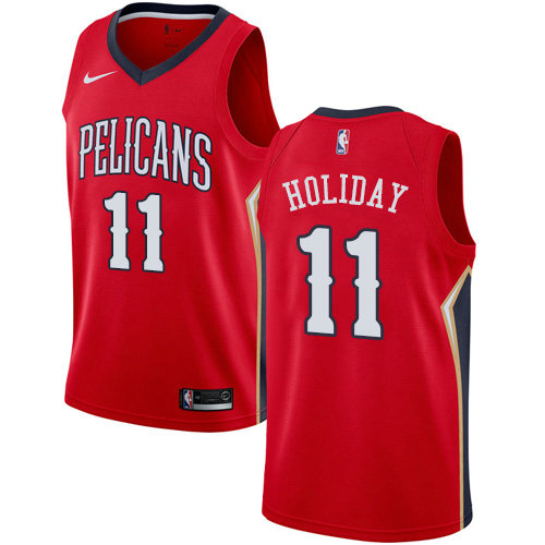 Nike Pelicans #11 Jrue Holiday Red NBA Swingman Statement Edition Jersey