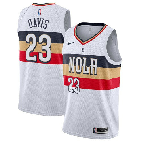 Nike Pelicans #23 Anthony Davis White NBA Swingman Earned Edition Jersey