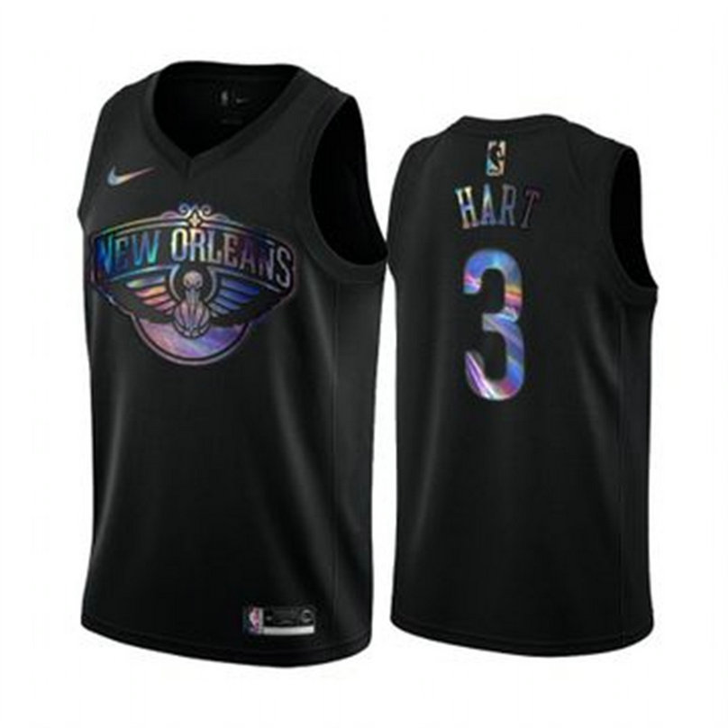 Nike Pelicans #3 Josh Hart Men's Iridescent Holographic Collection NBA Jersey - Black