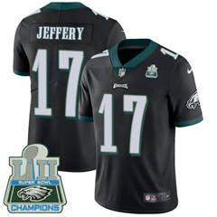 Nike Philadelphia Eagles #17 Alshon Jeffery Black Alternate Super Bowl LII Champions Men's Stitched NFL Vapor Untouchable Limited Jersey