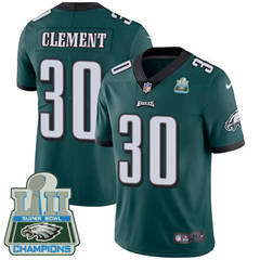Nike Philadelphia Eagles #30 Corey Clement Midnight Green Team Color Super Bowl LII Champions Men's Stitched NFL Vapor Untouchable Limited Jersey