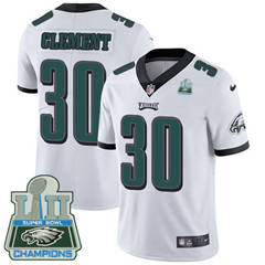 Nike Philadelphia Eagles #30 Corey Clement White Super Bowl LII Champions Men's Stitched NFL Vapor Untouchable Limited Jersey