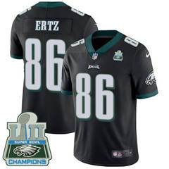 Nike Philadelphia Eagles #86 Zach Ertz Black Alternate Super Bowl LII Champions Men's Stitched NFL Vapor Untouchable Limited Jersey