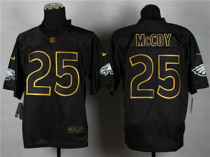 Nike Philadelphia Eagles 25 LeSean McCoy2014 PRO Gold lettering fashion jerseys