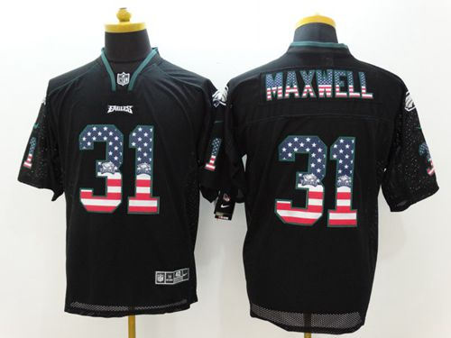 Nike Philadelphia Eagles 31 Byron Maxwell Black NFL Elite USA Flag Fashion Jersey