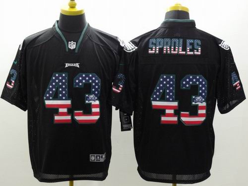Nike Philadelphia Eagles 43# Darren Sproles USA Flag Fashion Black Elite Jerseys