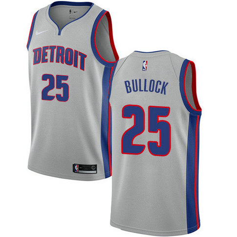 Nike Pistons #25 Reggie Bullock Silver NBA Swingman Statement Edition Jersey