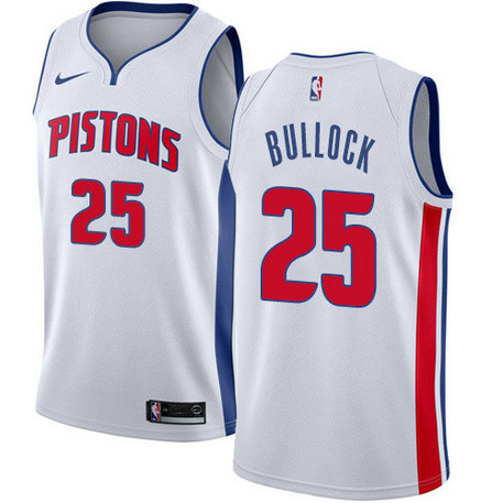 Nike Pistons #25 Reggie Bullock White NBA Swingman Association Edition Jersey