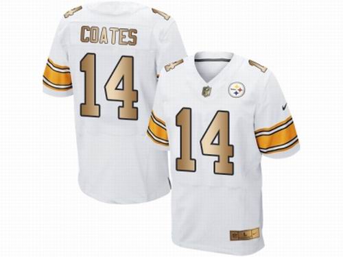 Nike Pittsburgh Steelers #14 Sammie Coates White Elite Gold Jersey