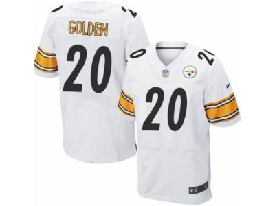 Nike Pittsburgh Steelers #20 Robert Golden Elite White NFL Jersey