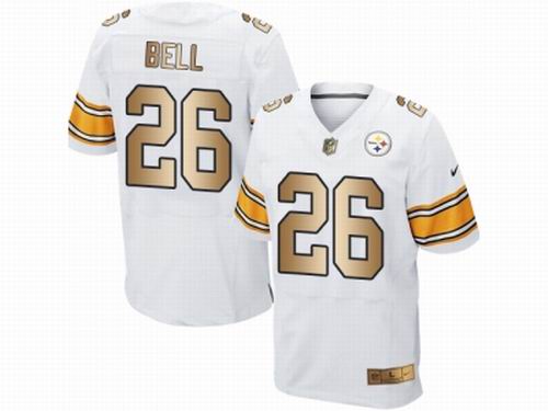 Nike Pittsburgh Steelers #26 Le'Veon Bell White Elite Gold Jersey