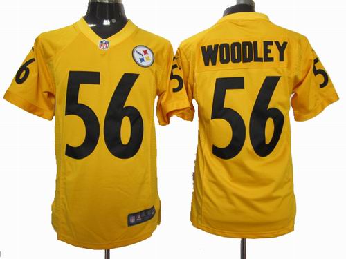 Nike Pittsburgh Steelers #56 Lamarr Woodley yellow game jerseys