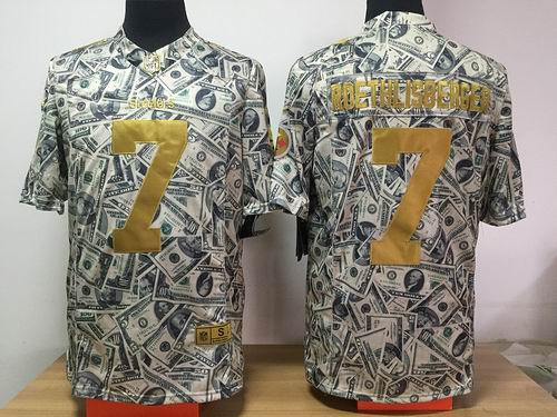 Nike Pittsburgh Steelers #7 Ben Roethlisberger Dollar Fashion Game jerseys