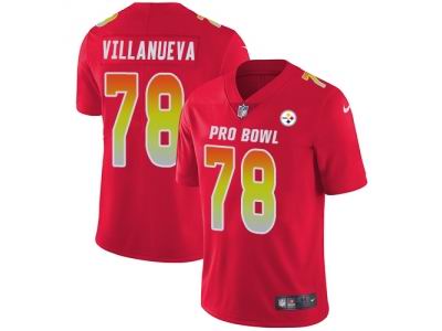 Nike Pittsburgh Steelers #78 Alejandro Villanueva Red Limited AFC 2018 Pro Bowl Jerse