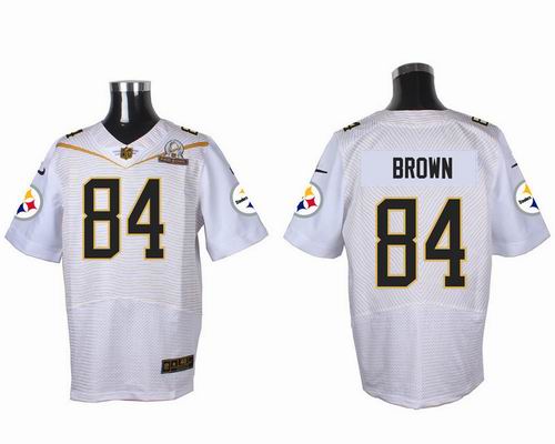Nike Pittsburgh Steelers #84 Antonio Brown white 2016 Pro Bowl Elite Jersey