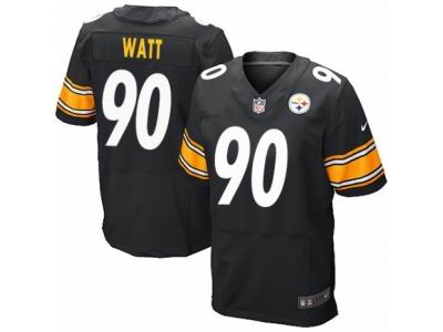 Nike Pittsburgh Steelers #90 T. J. Watt Elite Black Jersey