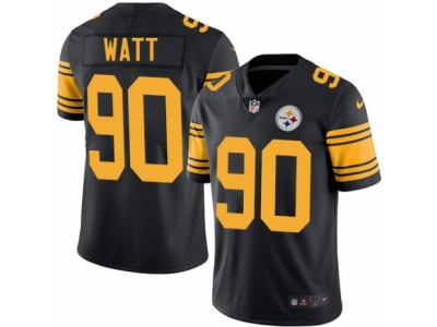 Nike Pittsburgh Steelers #90 T.J. Watt Black Color Rush Limited Jersey