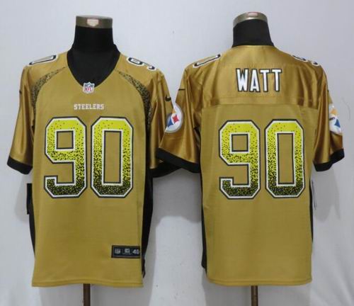 Nike Pittsburgh Steelers #90 T.J. Watt Elite Drift Fashion Jersey