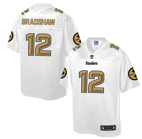 Nike Pittsburgh Steelers 12 Terry Bradshaw White NFL Pro Line Fashion Game Jersey