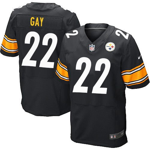 Nike Pittsburgh Steelers 22 William Gay Black Team Color NFL Elite Jersey