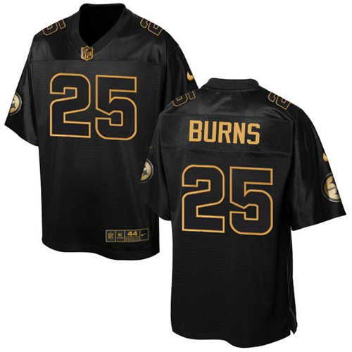 Nike Pittsburgh Steelers 25 Artie Burns Black NFL Elite Pro Line Gold Collection Jersey