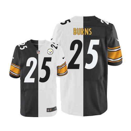 Nike Pittsburgh Steelers 25 Artie Burns White Black NFL Elite Split Jersey