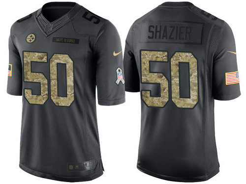 Nike Pittsburgh Steelers 50 Ryan Shazier Black NFL Salute to Service Limited Jerseys