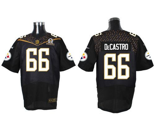 Nike Pittsburgh Steelers 66 David DeCastro Black 2016 Pro Bowl NFL Elite Jersey