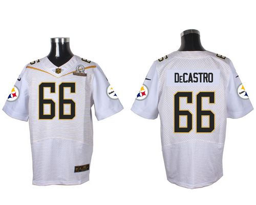 Nike Pittsburgh Steelers 66 David DeCastro White 2016 Pro Bowl NFL Elite Jersey
