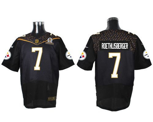 Nike Pittsburgh Steelers 7 Ben Roethlisberger Black 2016 Pro Bowl NFL Elite Jersey