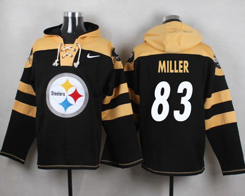 Nike Pittsburgh Steelers 83 Heath Miller Black Player Pullover NFL Hoodie