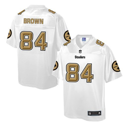 Nike Pittsburgh Steelers 84 Antonio Brown White NFL Pro Line Fashion Game Jersey