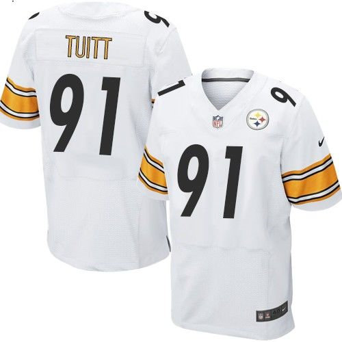 Nike Pittsburgh Steelers 91 Stephon Tuitt White NFL Elite Jersey