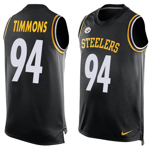Nike Pittsburgh Steelers 94 Lawrence Timmons Black Team Color NFL Limited Tank Top Jersey