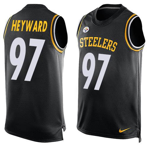 Nike Pittsburgh Steelers 97 Cameron Heyward Black Team Color NFL Limited Tank Top Jersey
