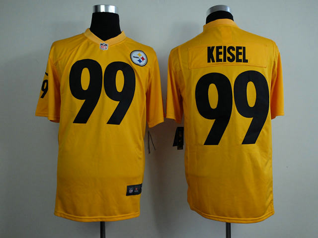 Nike Pittsburgh Steelers 99 Brett Keisel game yellow NFL jerseys