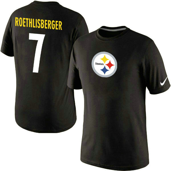 Nike Pittsburgh Steelers Ben Roethlisberger 7 Name & Number T-Shirt Black