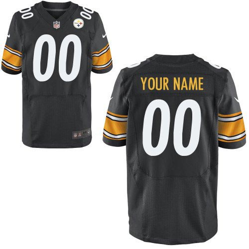 Nike Pittsburgh Steelers Customized Elite Team Color Black Jersey