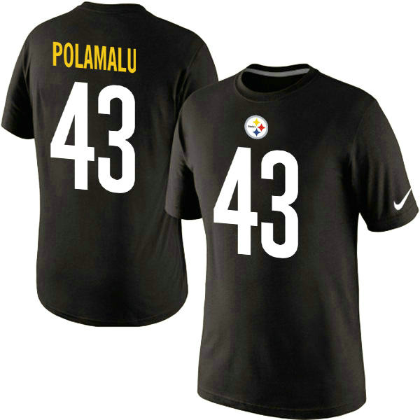 Nike Pittsburgh Steelers Troy Polamalu 43Pride Name & Number T-Shirt Black