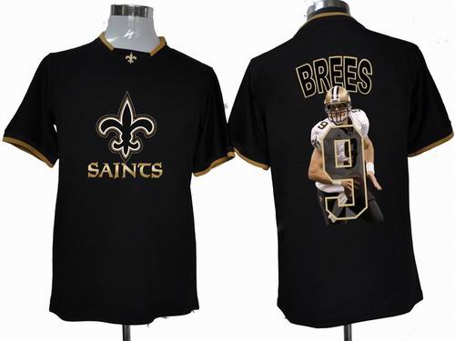 Nike Printed New Orleans Saints Drew Brees 9# black Portrait Fashion Game Jersey