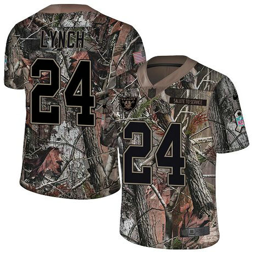 Nike Raiders #24 Marshawn Lynch Camo Men's Stitched NFL Limited Rush Realtree Jersey